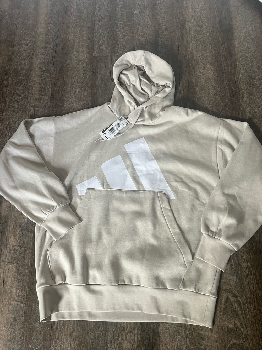 Adidasā Big Logo Fleece Hoodie-Size 2XL